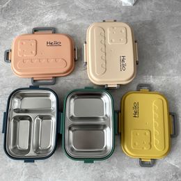 Bento Boxes 304 portable stainless steel lunch box food container bento box suitable for outdoor camping and picnics in children's schools 230407
