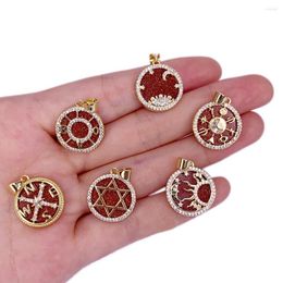 Pendant Necklaces Vintage Starry Sky Red Series Fine Jewelry Accessories Star Alphabet Moon Cross Necklace For Men And Women