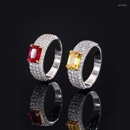 Hoop Earrings Genuine Real Jewels 2023 S925 All-body Silver Imitation Colorful Treasure 6 8 Simple Diamond Women's Ring Hig