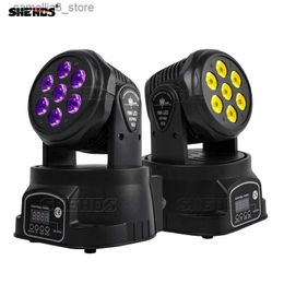 Moving Head Lights Mini LED 7x12W/18W RGBWA+UV Wash Moving Head Lighting dj disco Ball lights 14 channels Free shipping Q231107