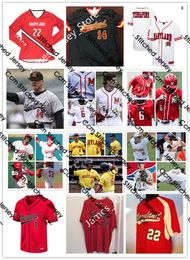 2022 NCAA Custom Maryland Ed College Baseball Jersey 32 Ryan Ramsey 26 Connor Staine 30 Fisher 22 Sean Heine 15 Sam Bello 29 Elliot Zoellner 28 David Falco