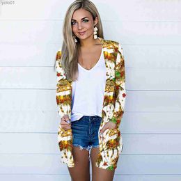 Women's Sweaters Women's Christmas Long Sle Open Front Cardigan Navidad Element Printed Top Lightweight Oversized Printed Thin Coat SweaterL231107