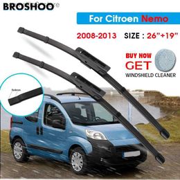 Windshield Wipers Car Wiper Blade For Citroen Nemo 26"+19" 2008-2013 Auto Windscreen Windshield Wipers Blades Window Wash Fit Bayonet Arm Q231107