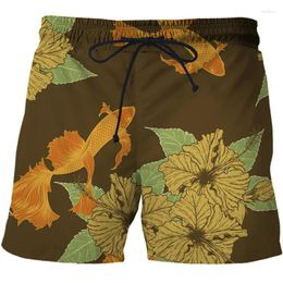 Men's Shorts Short Pants For Man Summer Animal Goldfish Graphic Beach 3D Pattern Boardshorts Men PantsLeisure Fashion