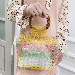 Shoulder Bags Colorful Beaded Women's Bag 2023 Round and-eld Beaded Woven andbagcatlin_fashion_bags