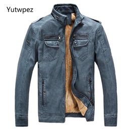 Men's Jackets 2023 Yutwpez Brand Men Winter Suede Thick Warm Fleece Lined Bomber Male Leather Jacket Coats