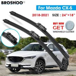 Windshield Wipers Car Wiper Blade For Mazda CX-5 24"+18" 2018 2019 2020 2021 Auto Windscreen Windshield Wipers Blades Window Wash Q231107