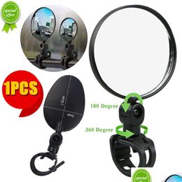 Other Interior Accessories 1Pc Adjustable Rearview Mirror For Bicycle Motorcycle Handlebar Mount 360 Rotation Bike Riding Round Elli Dhdkh