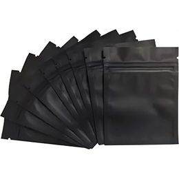 Matte Black Resealable Mylar Zipper Lock Food Storage Packaging Bags for Zip Aluminum Foil Lock Packing Pouches Bags Clwva