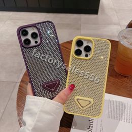 Fashion Girl Diamond cover Phone Cases for iPhone 15 Pro Max 14Plus 13 12 11 XR luxury Metal nameplate Protect Case P Brand Back Cover Shell