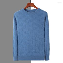 Men's Sweaters Pure Mink Cashmere Clothing 2023 Autumn Winter Knitted Pullover Fashion Embroidery Sweater Korean Luxury