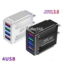 High Speed 3.1A 4 Usb Ports Chargers Eu SU AC home Travel Wall charger For Iphone 12 13 14 15 Pro Max Samsung s20 S22 S23 Utral Htc huawei S1