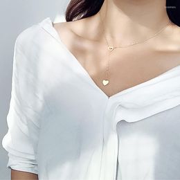 Chains Trendy Heart Gold Silver Color Long Chain Link Pendants Necklaces For Women 2023 Party Female Fashion Jewelry WholesaleChains