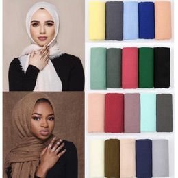 Ethnic Clothing 1PCS Scarf For Muslim Women Hijabs Scarves Long Wraps Neckerchief Headband Plain Hijab Hair Head Cotton Fashion Adult