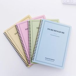 4pcs Small Fresh Notebook A5 Spiral Binding Book 60 Pages Record This Is The School Office