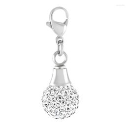 Pendant Necklaces IJA007 Fashion 316L Stainless Steel Shining Small Crystal Ball Charm Cremation Memorial For Bag Accessories Keychain