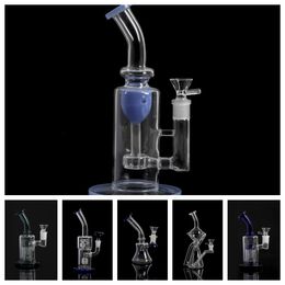 Smoking Pipes Green Purple Glass Bongs Hookahs Double Recycler Bong Propeller Spinning Percolator Oil Rigs Dab Rig Joint Water Dhlcz