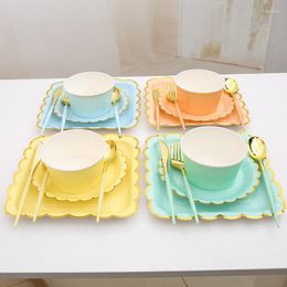 Bakeware Tools Sanwish 10 PC Paper Disposable Dinner Plate Picnic Stamped Birthday Party Dessert Table Tableware Cups