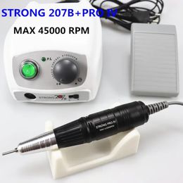 Nail Manicure Set Strong 207b 65W Control Box 45000Rpm Nail Drill Bit Nail Tool Processing Machine Nail File Kit 231107