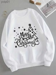 Men's Hoodies Sweatshirts Christmas O-neck New Year Pullovers Clothing Women Tree Winter Tree Style Ladies Fleece Fe Casual Graphic SweatshirtsL231107