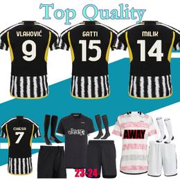 23 24 VLAHOVIC CHIESA MILIK McKENNIE Soccer Jerseys Kits POGBA Men Kids Set BONUCCI Football Shirts Kit DI MARIA Uniform Kostic Fagioli Danilo Maglie Da Calcio 16-XXL