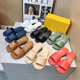 Designer Women's Slippers Genuine leather fashion All-in-one hotel mid-heel Comfortable Soft Tow Super Soft Sheepskin Sandals with Box Large Size 35-42