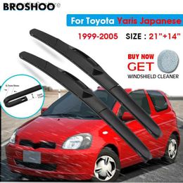 Windshield Wipers Car Wiper Blade For Toyota Yaris Japanese 21"+14" 1999-2005 Auto Windscreen Windshield Wipers Blades Window Wash Fit U Hook Arms Q231107