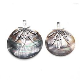 Pendant Necklaces Charms Natural Abalone Shell Leaf Shape For Making DIY Jewerly Necklace Accessories