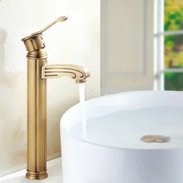 Bathroom Sink Faucets European Art Antique Single Hole Basin Faucet Vintage Brass Mixer Water Tap And Cold Whosale Or Retail