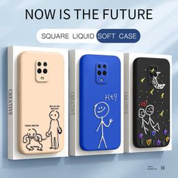 Luxury Liquid Silicone Phone Cases for Xiaomi Redmi Note 9 Pro Max 9S 9T Cover Shockproof Armour Housing Note9 9Pro S T 360 Funda