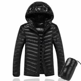 Men's Down Parkas 2020 Men Hooded ultraLight White Duck Down Jacket Warm Jacket Line Portable Package men pack jacket J231107