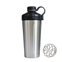 Water Bottles Vibration bottle large capacity portable stainless steel vibration bottle with vibration ball gym nutrient protein powder water bottle 230407