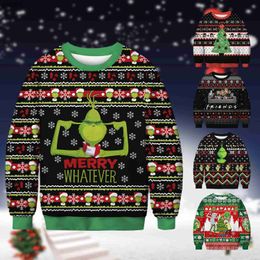 Men's Hoodies Sweatshirts Christmas Hoodies Sweatshirt Men's Clothing 3d Christmas Tree Oversized Sweatshirts For Men Party Cute Funny Pullover TopL231107