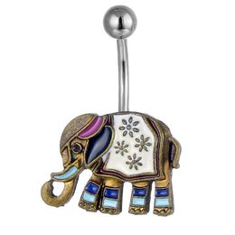 Navel & Bell Button Rings D0703 Elephant Belly Navel Stud Drop Delivery Jewellery Body Jewellery Dhz8F