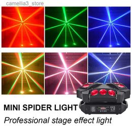 Moving Head Lights New MINI LED 9x10W LED Spider Light RGBW 16/48CH DMX Stage Lights Dj LED Spider Moving Head Beam Light Q231107