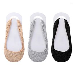 Women Socks 1 Pair Invisible Boat Summer Lace Non-Slip Half Sole Cover Sock High Heel Shoes