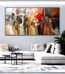 Contemporary Abstract Wall Art Extra Large Panoramic Oil Painting On Canvas for Living Room Hotel Decoration Hand Painted