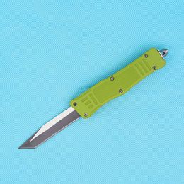 High Quality Green 7 Inch 616 Mini Auto Tactical Knife 440C Two-tone Black Blade Zinc-aluminum Alloy Handle EDC Pocket Knives