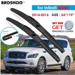 Windshield Wipers Car Wiper Blade For Infiniti QX80 24"+19" 2014 2015 2016 Auto Windscreen Windshield Wipers Blades Window Wash Fit U Hook Arms Q231107