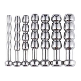 Male Chastity Device Stainless Steel Penis Plug Urethral Tube Catheter Sounding Bead Stimulate Plug Urethra Stretching BDSM Sex