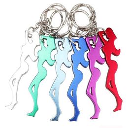 Girl Shape Aluminum Alloy Beer Bottle Opener Keychain Key Tag Chain Ring Accessories Wholesale