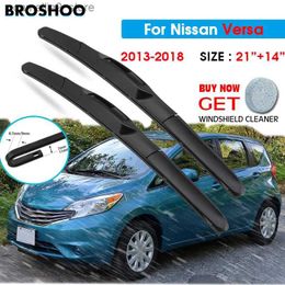 Windshield Wipers Car Wiper Blade For Nissan Versa 21"+14" 2013-2018 Windscreen Windshield Wipers Blades Window Wash Fit U Hook Arms Q231107