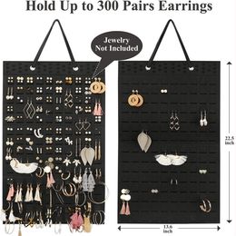 Jewellery Settings Earrings Hanging Organiser Wall Holder Soft Felt Hanger Necklace Display Storage for Women Girls 230407