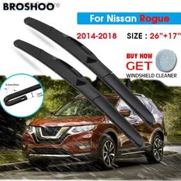 Windshield Wipers Car Wiper Blade For Nissan Rogue 26"+17" 2014-2018 Windscreen Windshield Wipers Blades Window Wash Fit U Hook Arms Q231107