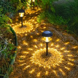Lawn Lamps Garden Lights Solar Led Light Outdoor RGB Color Changing Solar Pathway Lawn Lamp for Garden Decor Lawn Lamps Hanging Buried P230406
