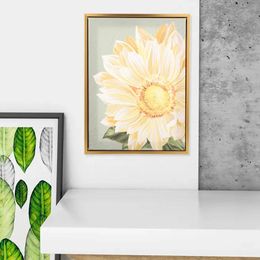 Wallpapers Sunflower Wall Decor Frame Picture Ornament Yellow Grey Pictures Canvas Decoration