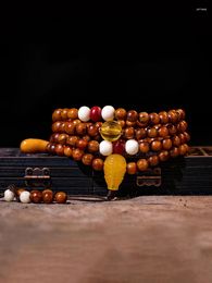 Necklace Earrings Set Natural Bone 108 Buddhist Beads Return Old Prayer Tibetan Style Ethnic Wind Bracelet For Women And Men