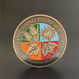 Arts and Crafts Commemorative coin of the significance of four color plant life