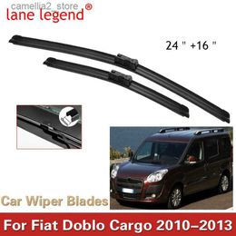 Windshield Wipers Car Wiper Blade For Fiat Doblo Cargo 24"+16" 2010-2013 Auto Windscreen Windshield Wipers Blades Window Wash Fit Push Button Arm Q231107