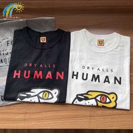 Men's T-Shirts Summer New Human Made T-shirts Men Women 1 1 Short Sleeve Cartoon Tiger Print Pattern White Black Top Teess